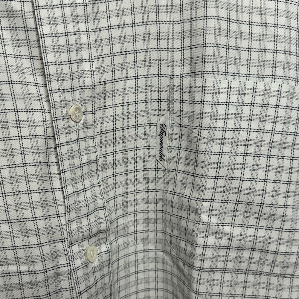Faconnable Light Gray Checkered Button Down Shirt… - image 4